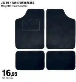 Autobacs Jeu de 4 tapis universels offre