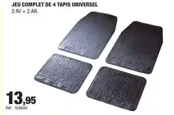 Autobacs Jeu complet de 4 tapis universel offre