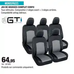 Autobacs Jeu de housses complet corfu offre