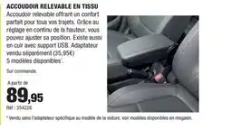Autobacs Accoudoir relevable en tissu offre