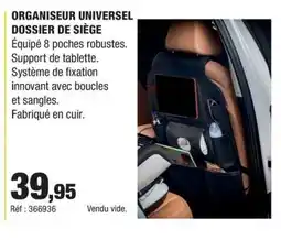 Autobacs Organiseur universel dossier de siège offre