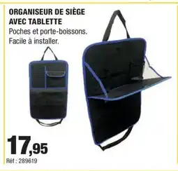 Autobacs Organiseur de siège avec tablette offre