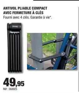 Autobacs Antivol pliable compact avec fermeture à clés offre