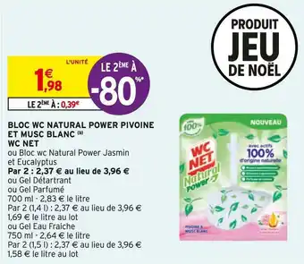 Intermarché Wc net bloc wc natural power pivoine et musc blanc offre