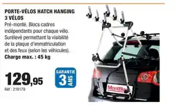 Autobacs Porte-vélos hatch hanging 3 vélos offre