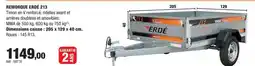 Autobacs Remorque erdé 213 offre
