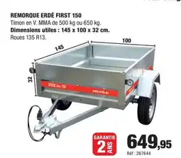 Autobacs Remorque erdé first 150 offre