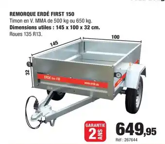 Autobacs Remorque erdé first 150 offre