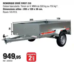 Autobacs Remorque erdé first 210 offre
