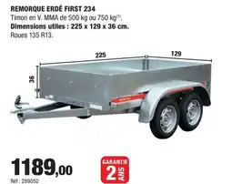 Autobacs Remorque erdé first 234 offre