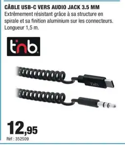 Autobacs Câble usb-c vers audio jack 3.5 mm offre