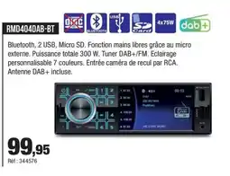 Autobacs RMD404DAB-BT offre