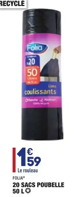 ALDI 20 sacs poubelle 50 L offre