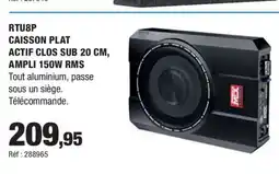 Autobacs Rtu8p caisson plat actif clos sub 20 cm, ampli 150w rms offre