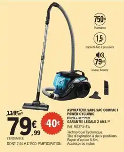 E.Leclerc Aspirateur sans sac compact Power Cyclonic offre