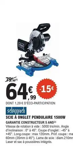E.Leclerc SCIE À ONGLET PENDULAIRE 1500W offre