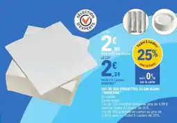 E.Leclerc LOT DE 200 SERVIETTES 33 CM BLANC HOMESIDE offre
