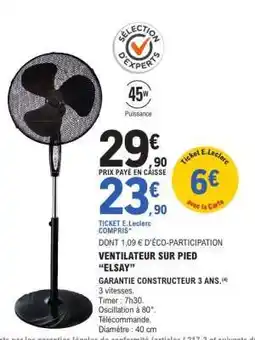 E.Leclerc VENTILATEUR SUR PIED ELSAY offre