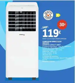 E.Leclerc CLIMATISEUR MOBILE ELSAY 5000 BTU offre
