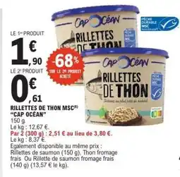 E.Leclerc RILLETTES DE THON MSC CAP OCÉAN offre