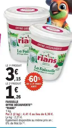 E.Leclerc Faisselle Offre Découverte offre