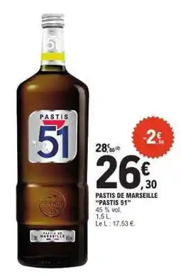 E.Leclerc Pastis de Marseille PASTIS 51 offre