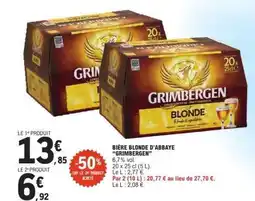 E.Leclerc BIÈRE BLONDE D'ABBAYE 'GRIMBERGEN' offre