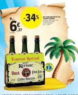 E.Leclerc CIDRE BRETON PUR JUS RÉSERVE KERISAC offre