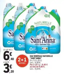 E.Leclerc EAU MINERALE NATURELLE SANT'ANNA offre