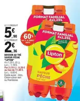 E.Leclerc Boisson au thé saveur pêche 'Lipton' offre
