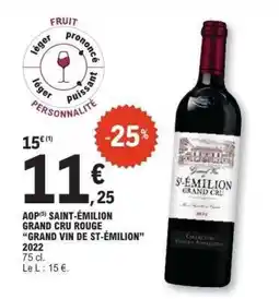 E.Leclerc AOP Saint-Émilion Grand Cru Rouge 'Grand Vin de St-Émilion' 2022 offre
