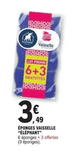 E.Leclerc ÉPONGES VAISSELLE “ÉLÉPHANT” offre