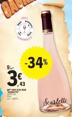 E.Leclerc IGP/IGP PAYS D'OC ROSÉ SCARLETTE offre