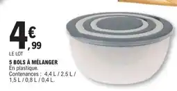 E.Leclerc 5 BOLS À MÉLANGER offre