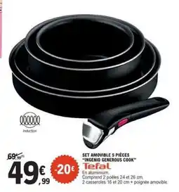 E.Leclerc SET AMOVIBLE 5 PIÈCES INGENIO GENEROUS COOK offre