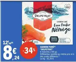 E.Leclerc SAUMON FUMÉ DELPEYRAT offre