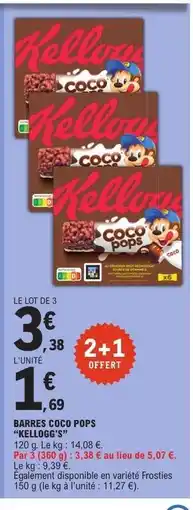 E.Leclerc BARRES COCO POPS KELLOGG'S offre