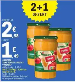E.Leclerc Compote Sans Sucres Ajoutés Valade offre