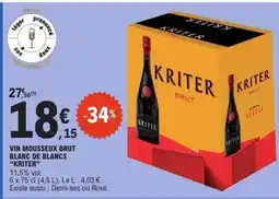 E.Leclerc VIN MOUSSEUX BRUT BLANC DE BLANCS “KRITER” offre
