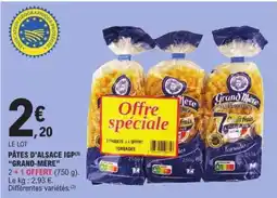 E.Leclerc PÂTES D'ALSACE IGP GRAND MÈRE offre