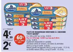 E.Leclerc Filets De Maquereaux Moutarde À L'ancienne Petit Navire offre