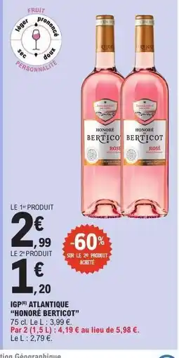 E.Leclerc IGP Atlantique 'Honoré Berticot' Rosé offre