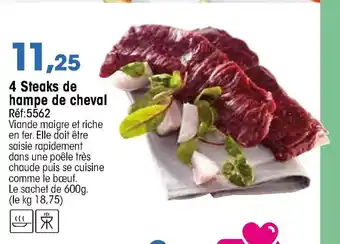 Croque Gel 4 Steaks de hampe de cheval offre