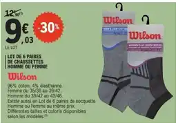 E.Leclerc Lot de 6 paires de chaussettes homme ou femme offre