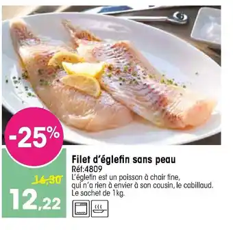 Filet d'églefin sans peau