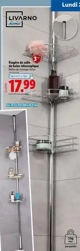 Lidl LIVARNO HOME Étagère de salle de bains télescopique offre