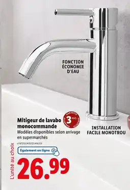 Lidl Mitigeur de lavabo monocommande offre