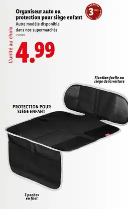 Lidl Organiseur auto ou protection pour siège enfant offre