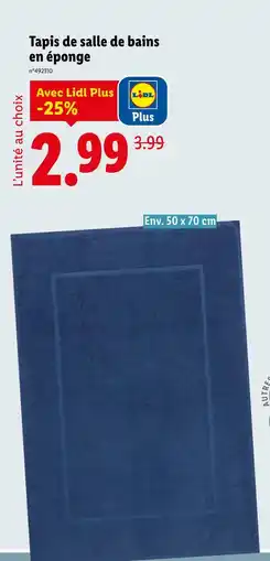 Lidl Tapis de salle de bains en éponge offre