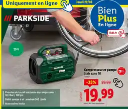 Lidl PARKSIDE Compresseur et pompe à air sans fil offre
